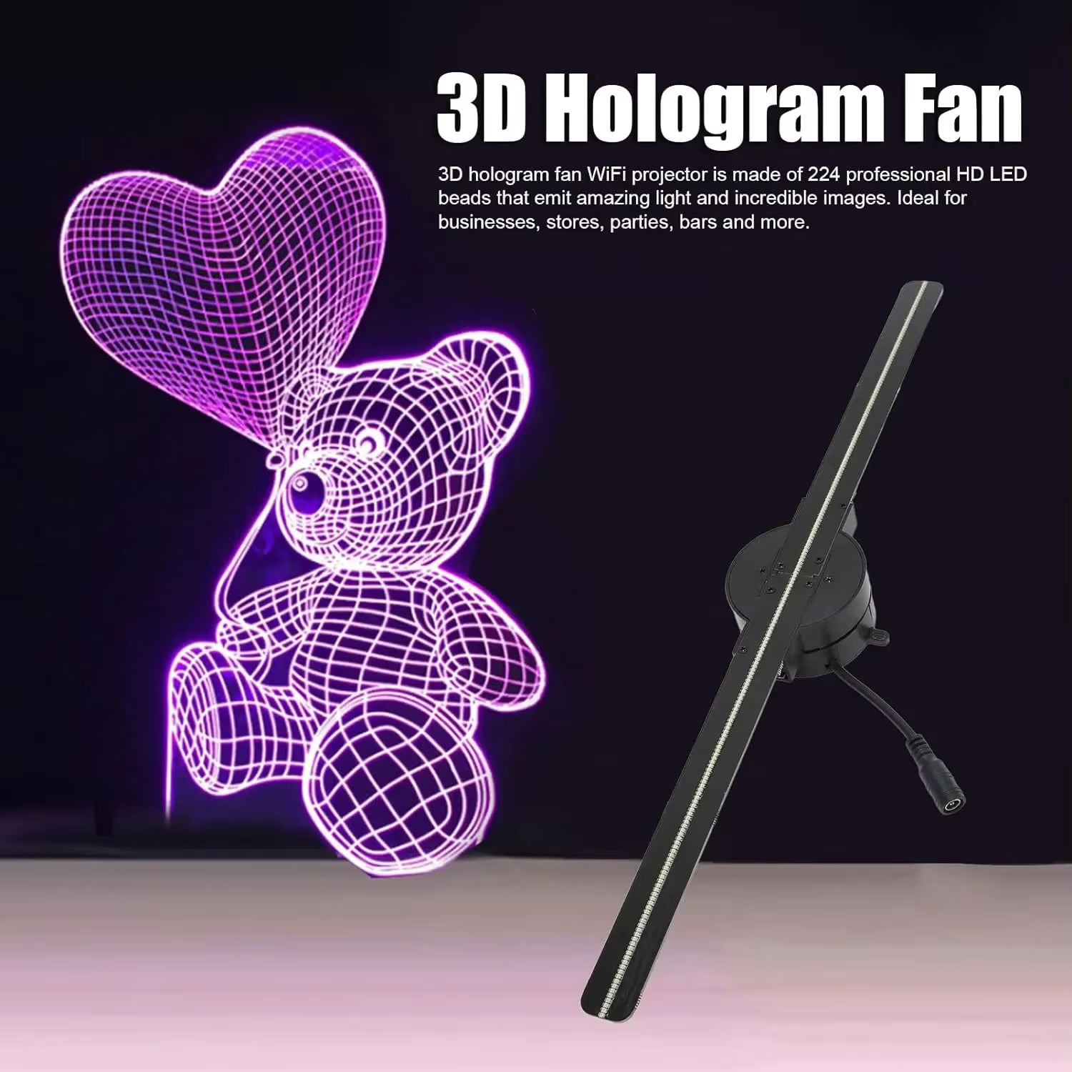 Premium 3D Hologramm Projektor  16,5 Zoll mit 224 LED´s
